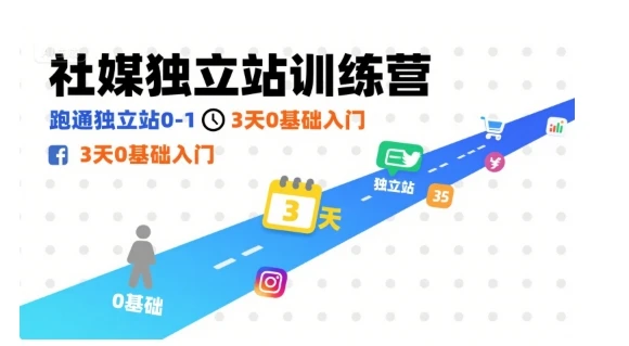 【精】社媒独立站训练营，跑通独立站0-1，3天0基础入门