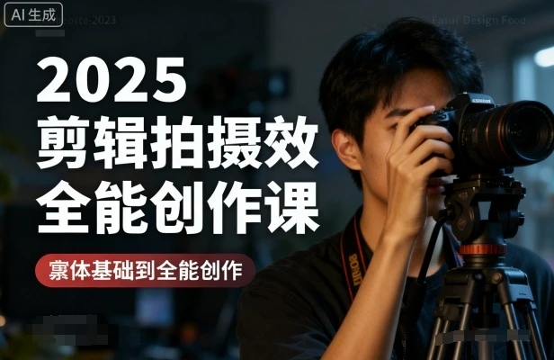 【精】2025剪辑拍摄特效全能创作课，零基础到全能创作