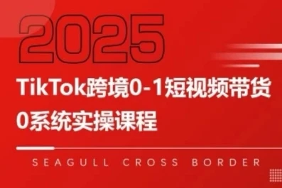 【精】TikTok跨境0-1短视频带货，系统拆解TikTok跨境带货全链路，实现跨境可持续盈利