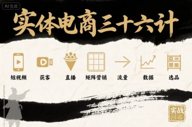 【精】实体电商三十六计，短视频-获客-直播-矩阵营销-流量-数据-选品