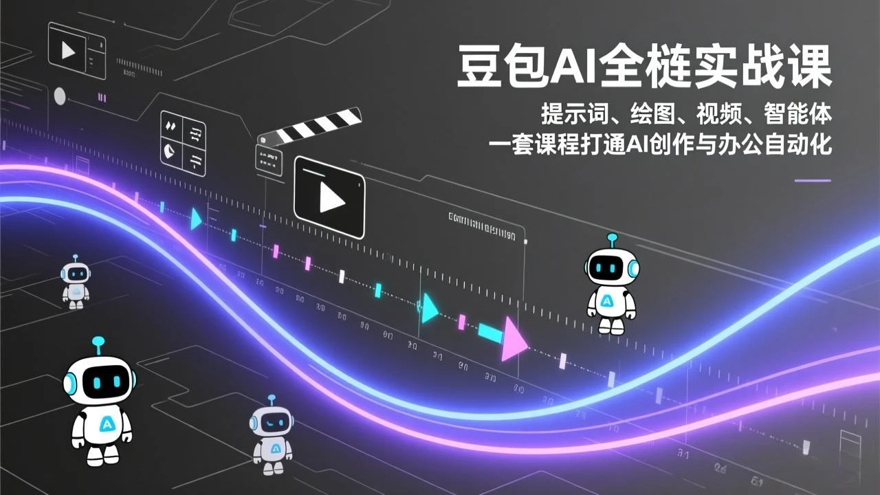【精】豆包AI全栈实战课：提示词、绘图、视频、智能体，一套课程打通AI创作与办公自动化