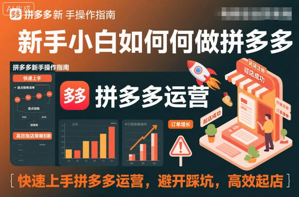 新手小白如何做拼多多，快速上手拼多多运营，避开踩坑，高效起店