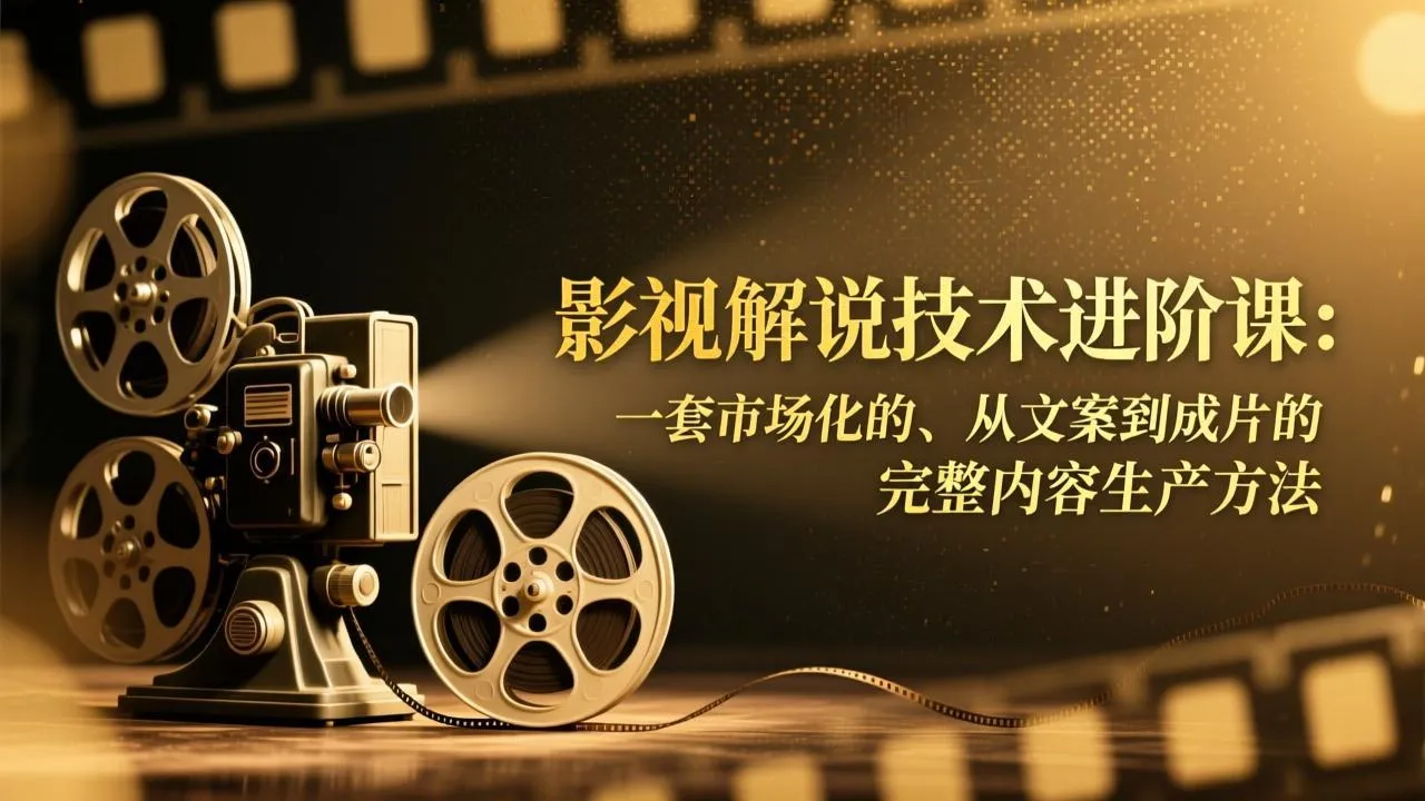 【精】影视解说技术进阶课：一套市场化的、从文案到成片的完整内容生产方法