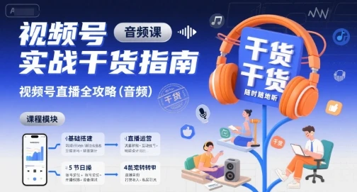 【精】视频号实战干货指南，视频号直播全攻略(音频)