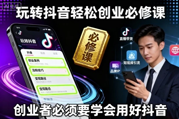 【精】玩转抖音轻松创业必修课，创业者必须要学会用好抖音