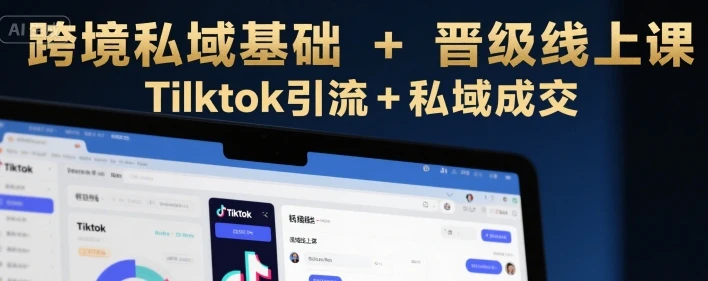 【精】跨境私域基础+晋级线上课，Tilktok引流+私域成交