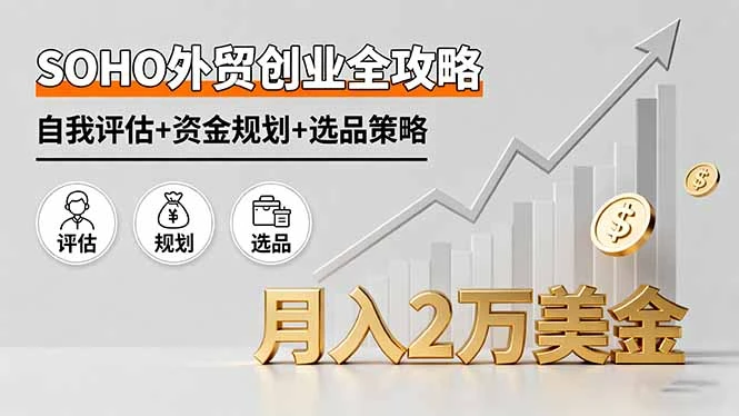 【精】SOHO外贸创业全攻略，自我评估+资金规划+选品策略，月入2万美金