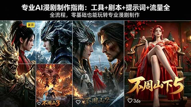 【精】专业AI漫剧制作指南：工具+剧本+提示词+流量全流程，零基础也能玩转专业漫剧制作