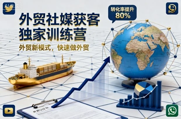 外贸社媒获客独家训练营，外贸新模式，快速做外贸（更新）
