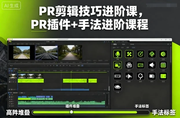 【精】PR剪辑技巧进阶课，PR插件+手法进阶课程