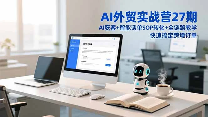 【精】AI外贸实战营27期，AI获客+智能谈单+SOP转化+全链路教学，快速搞定跨境订单