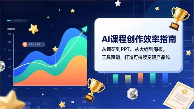 【精】AI课程创作效率指南，从调研到PPT、从大纲到海报，工具赋能，打造可持续变现产品线