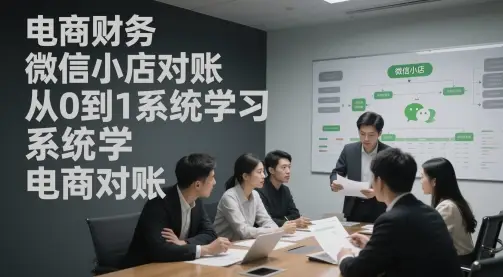 电商财务微信小店对账，从0到1系统学习电商对账