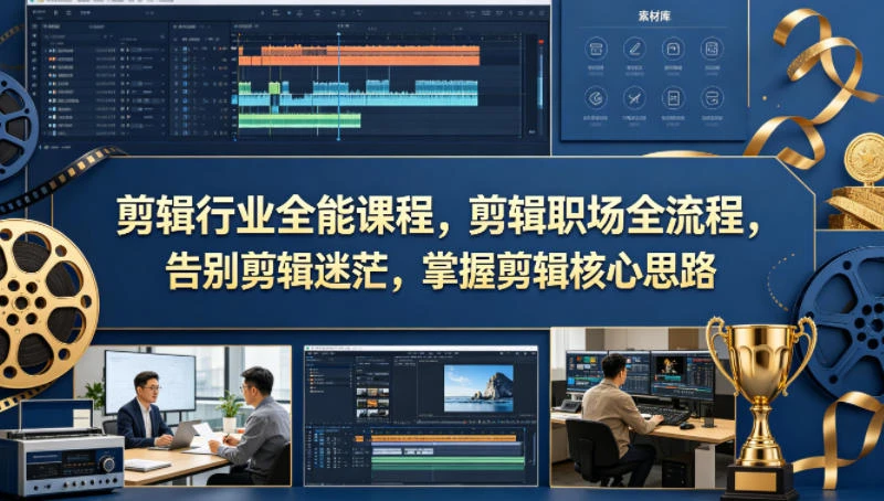 【精】剪辑行业全能课程，剪辑职场全流程，告别剪辑迷茫，掌握剪辑核心思路